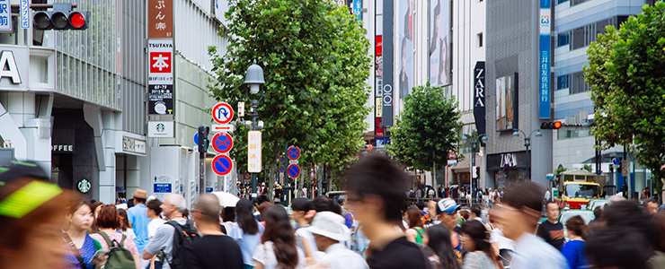 混雑する休日の渋谷