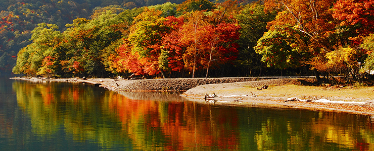 景色の良いスポット日光・中禅寺湖の湖畔